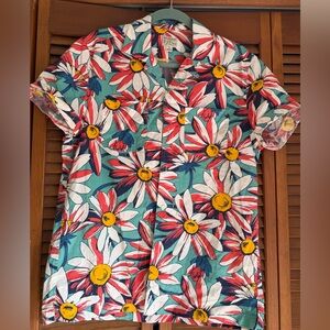 J Crew Mens Classic Fit Short Sleeve Button Down Shirt Floral Print Size Small